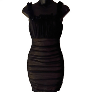 Selfie Leslie Black Ruched Mini Dress